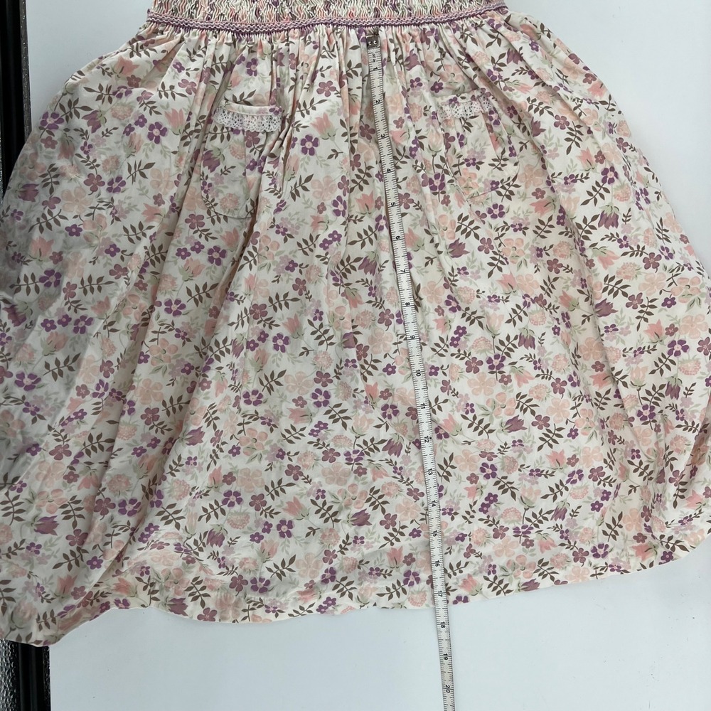 Marks Spencer Kids Girls Floral Smocked Dress Pockets Belt 4-5 Years Embroidered - Picture 9 of 9